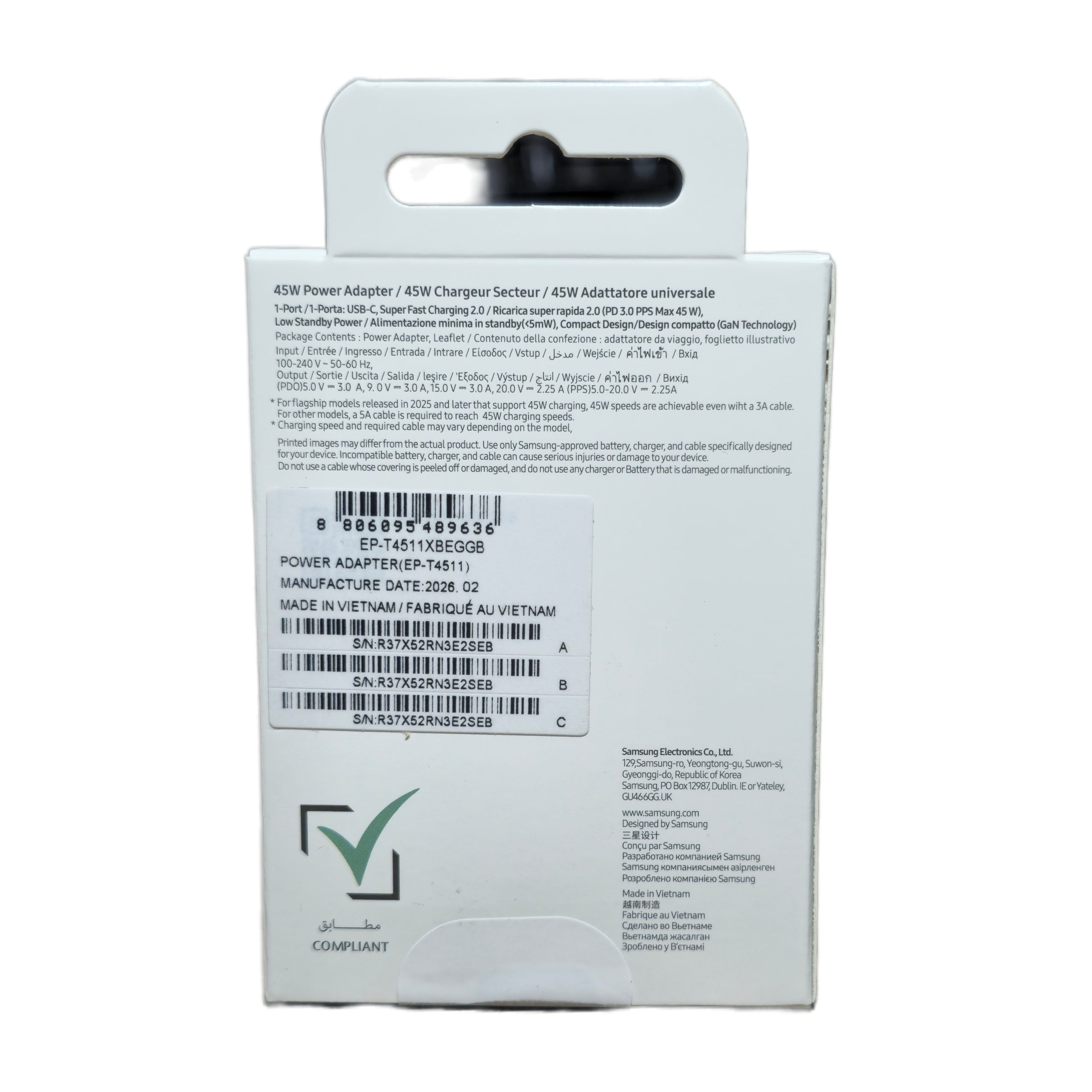 کلگی اصلی سامسونگ 45W-nfc